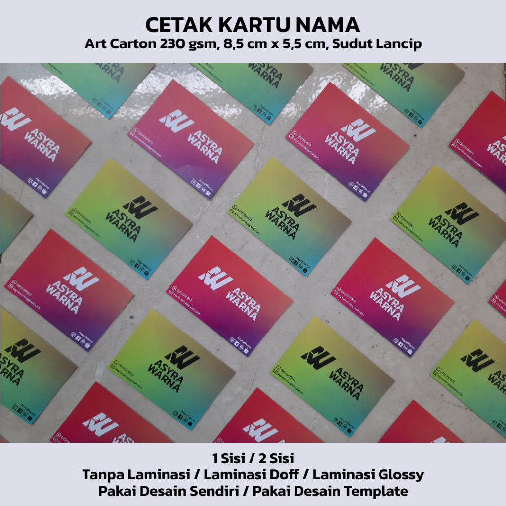

Cetak Kartu Nama 1 Sisi / 2 Sisi