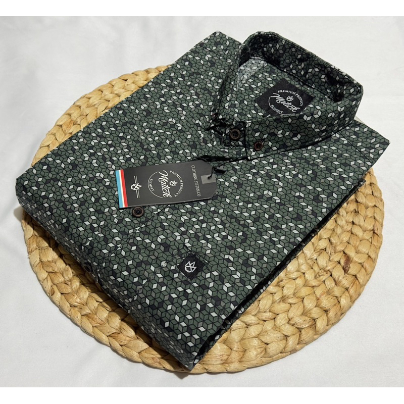 kemeja printing pria lengan pendek / kemeja full motif