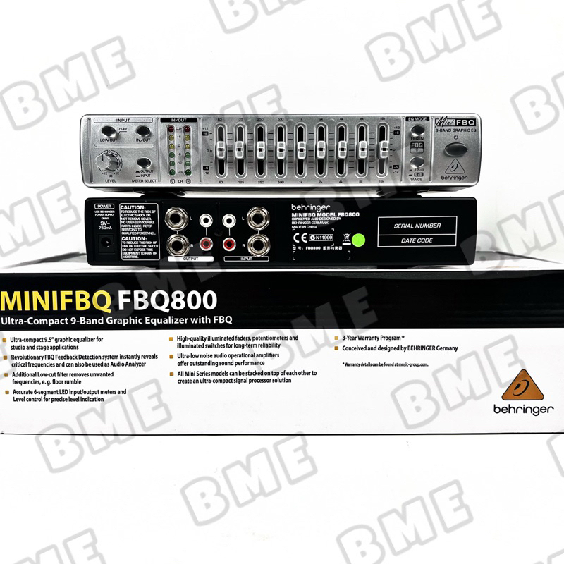 EQUALIZER BEHRINGER MINIFBQ FBQ800 EQUALIZER MINI 1x9 BAND FBQ 800