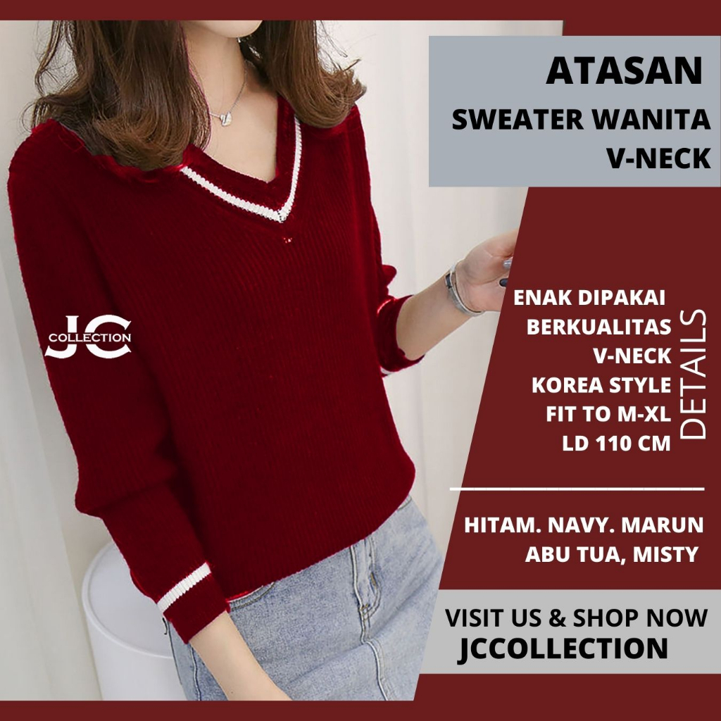 Blouse Sweater Korea Rajut Oversize L-XL Alvannia - JCCollections