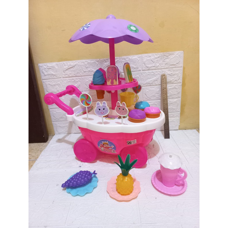 Mainan Dorongan Es Krim / gerobak troli es krim