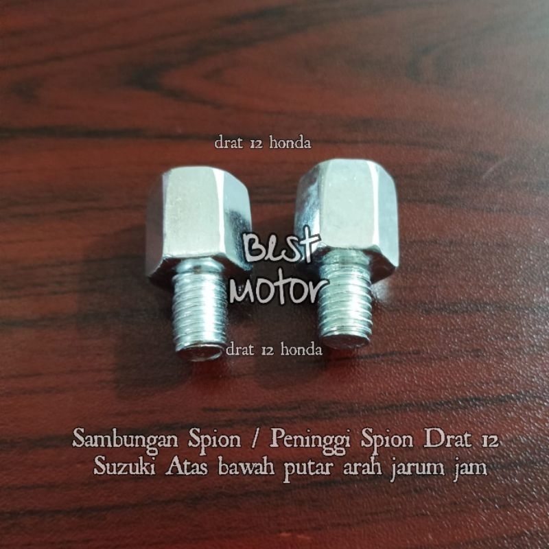 Sambungan spion drat 12 Suzuki Adaptor peninggi spion