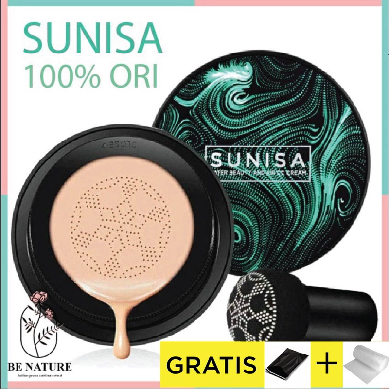 REAL INSTANT TERCEPAT GRATIS ONGKIR warna NATURAL {BISA KIRIM INSTANT COD MEDAN TERMURAH} BPOM ORI 100% BEST SELLER SUNISA acushion Natural SN-01 Waterproof Mushroom Head Air CC Cream moisturizing Air Cushion BB Cream Original