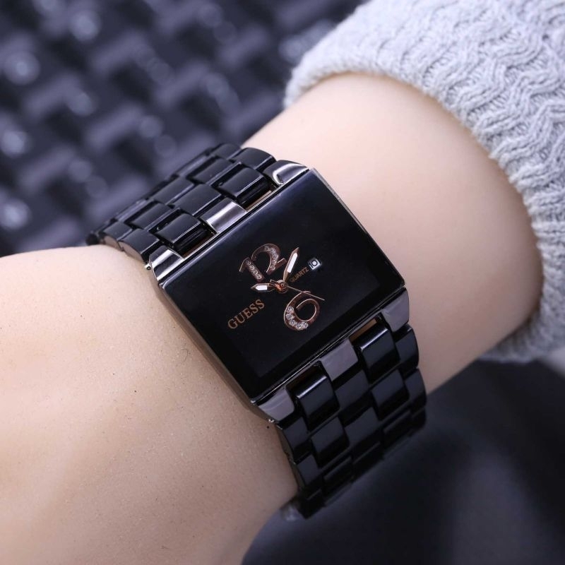 Jam Tangan Fashion Wanita/Cewek Guess Kotak GNS-3335 Rantai Mika - COD