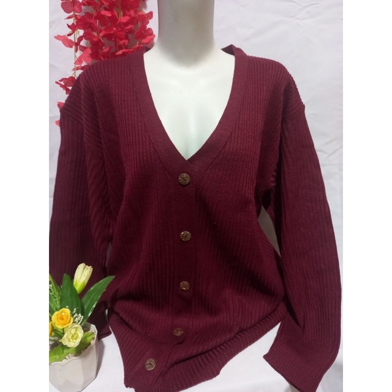 CARDIGAN RAJUT // CARDIGAN JUMBO KANCING BATOK // MUAT bb70 KG+