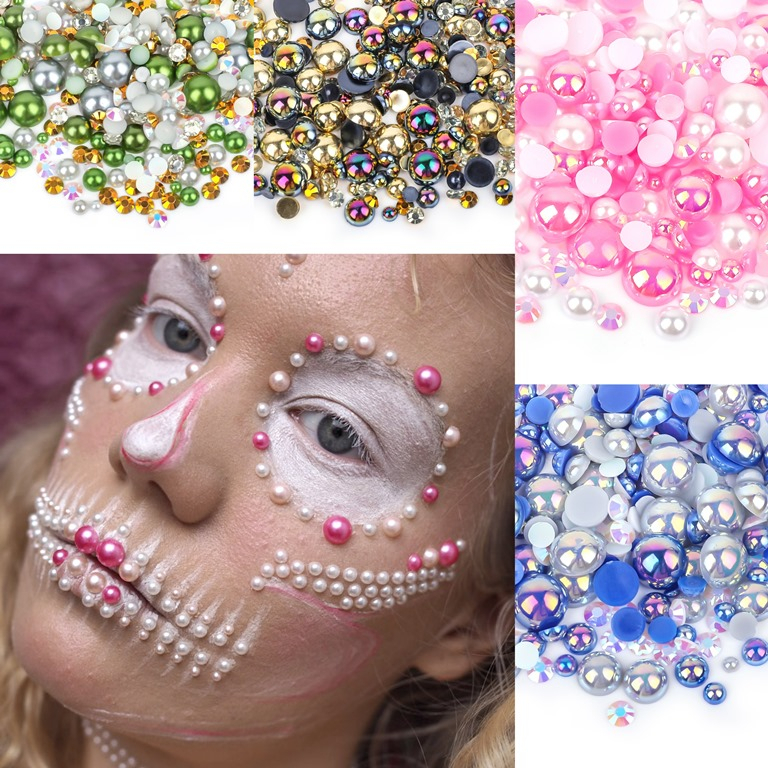 CSP141 – 6gr Mix Pearl Mutiara Manik Berlian Rhinestone Color Cosplay Make Up Nail Art Decoration