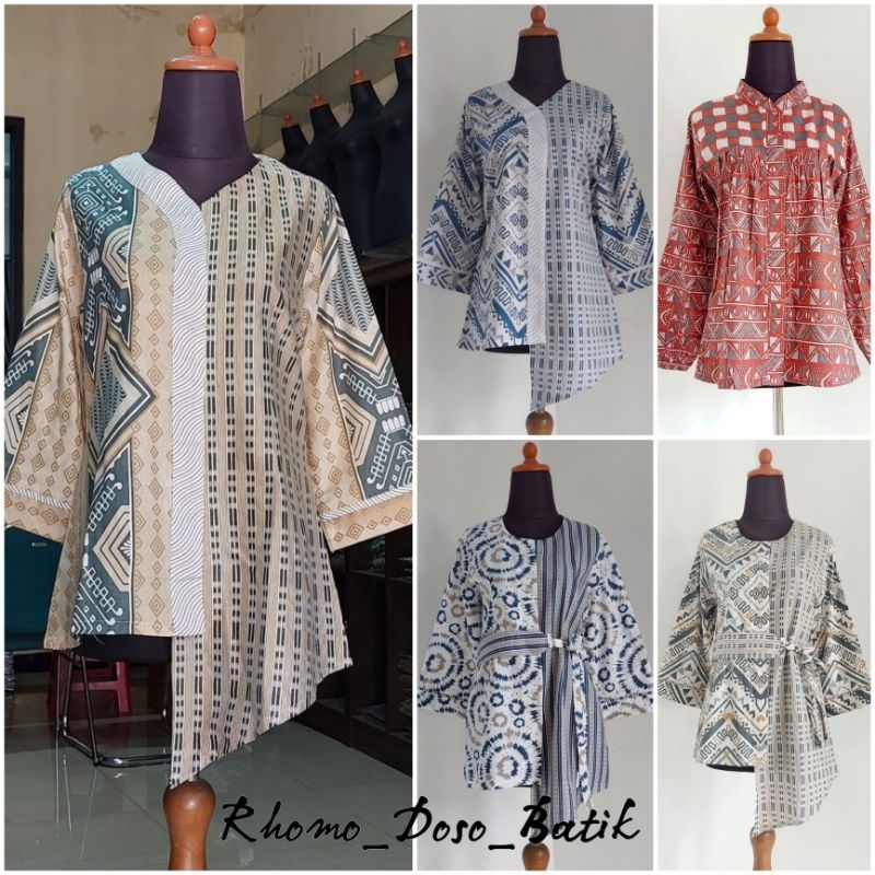 BAJU BATIK WANITA MODERN MONALISA GENES M,L,XL,XXL asli PEKALONGAN