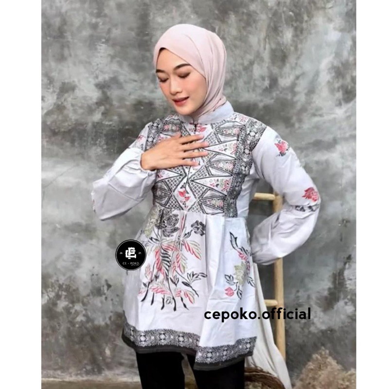 BAJU BATIK WANITA MODERN MONALISA GENES M,L,XL asli PEKALONGAN