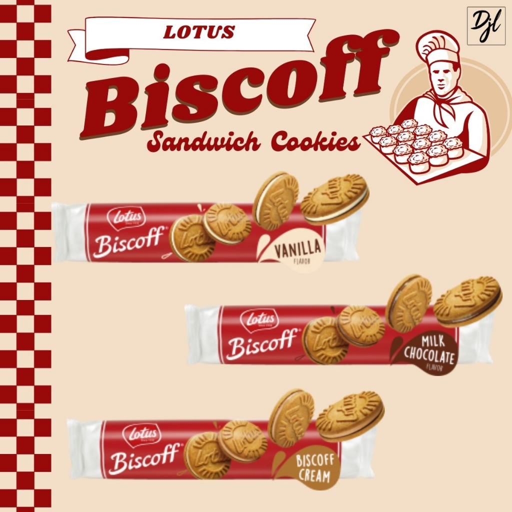 

Lotus Biscoff Sandwich Cookies 150g 1 pak isi 15 Biskuit Sandwich Karamel isi Krim