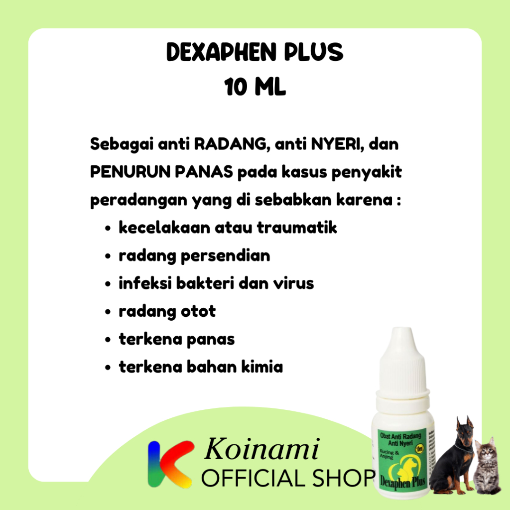 DEXAPHEN PLUS ANTI RADANG KUCING ANJING / LUKA DALAM / penurun panas / BTM