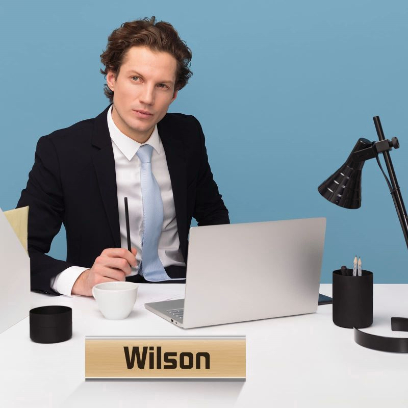 

Baru Papan Nama Meja Aluminium Name Plate Holder / Sign Holder Table Nameplat