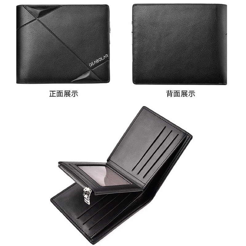 DEABOLAR DOMPET LIPAT PRIA KULIT PREMIUM IMPORT KECIL SLOT KARTU PENDEK MURAH COWOK ORIGINAL K3216-1