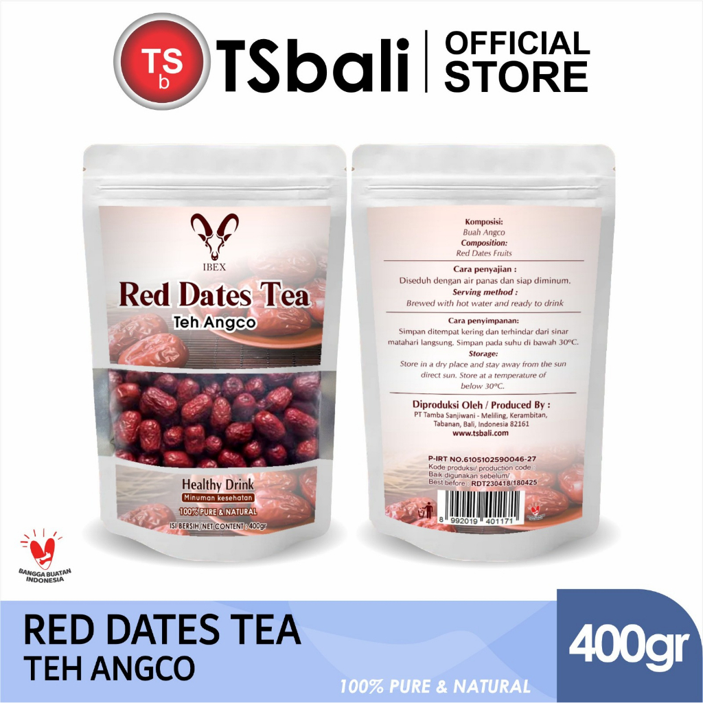 

IBEX Red Dates Tea Minuman Herbal Teh Angco Pure & Natural 400 gr