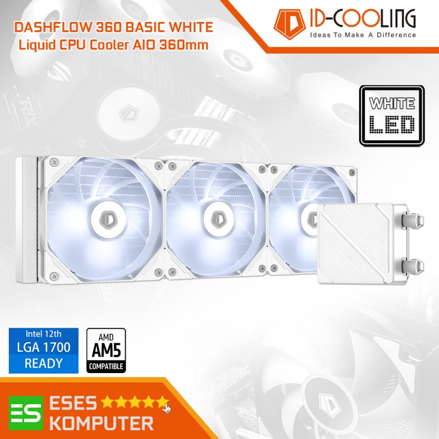 ID-COOLING DASHFLOW 360 BASIC WHITE AIO 360mm CPU Liquid Water Cooler