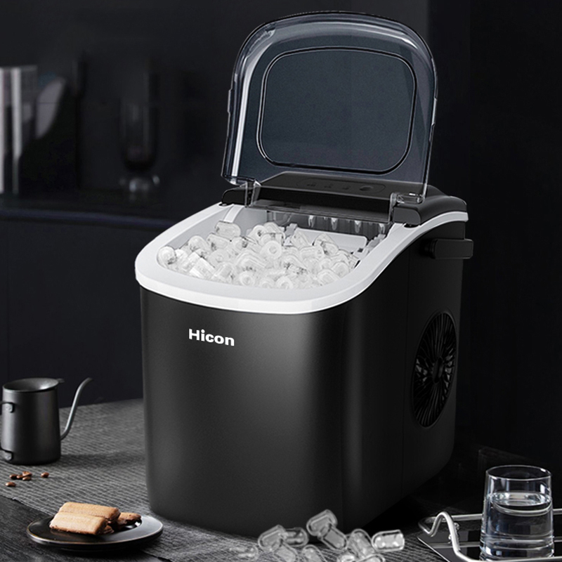 ⚡Garansi&amp;Ready⚡Hicon Portable Ice Maker Dengan Handle 220v 105w mesin es batu Machine Mesin Es15kg/Hari membuat es cepat 6 menit jadi 9pcs es MMY