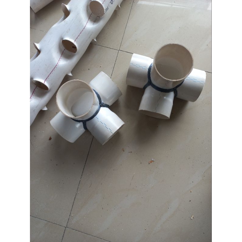 tee 4 way 3 inchi konektor pipa 4 cabang 3 inchi