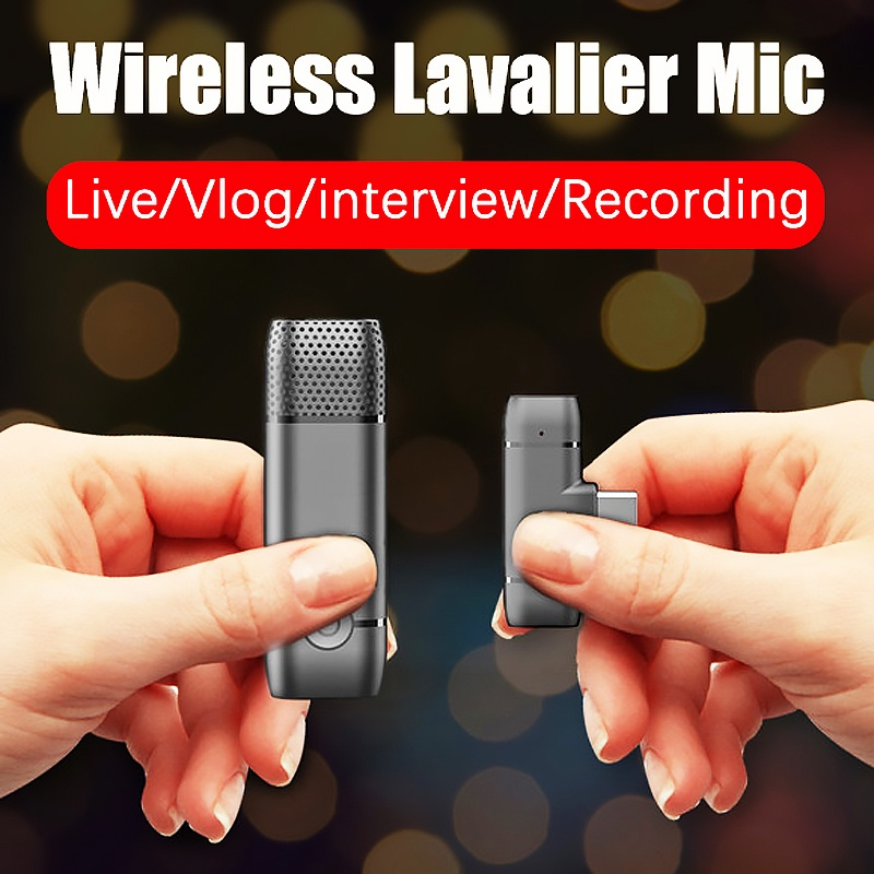 M9 Mikrofon Nirkabel Lavalier Mic Portabel Audio Video pembuatan Rekaman Wireless Microphone HP Klip Untuk IPhone Android Live Game Mobile