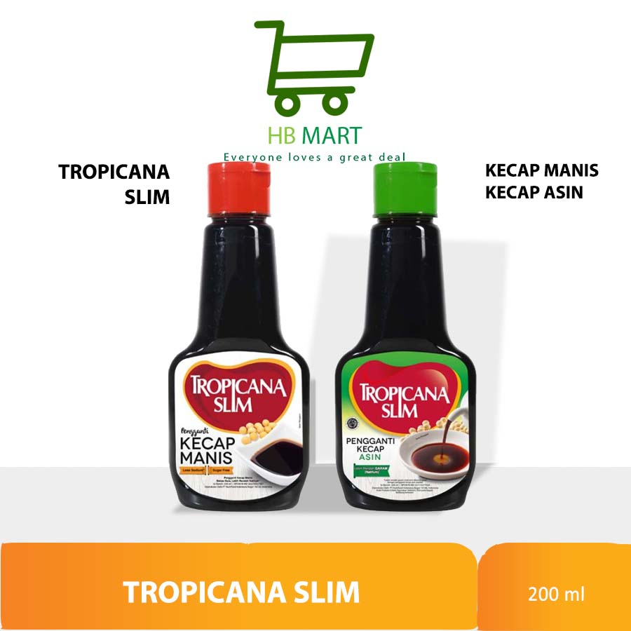 

PAKET Tropicana Slim Kecap Manis 200ml + Kecap Asin 200ml
