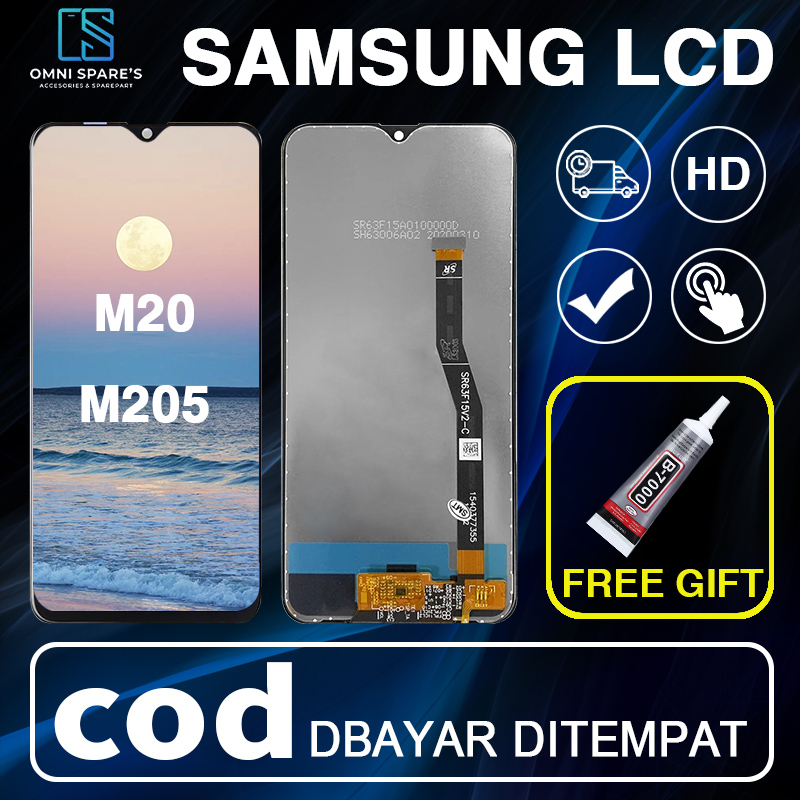 【Original】Lcd Samsung M20 M205 Fullset Original layar hp Touchscreen New copotan