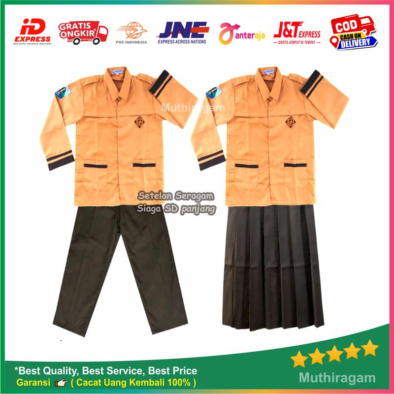 Setelan Seragam Sekolah Pramuka Siaga Panjang SD Putra-Putri