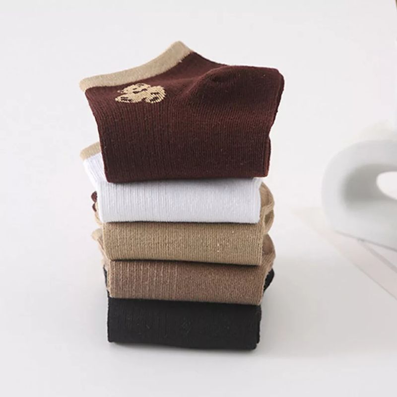 KAOS KAKI WANITA MOTIF BONEKA BERUANG COKLAT FASHION STYLE HARGA MURAH NYAMAN DIPAKAI