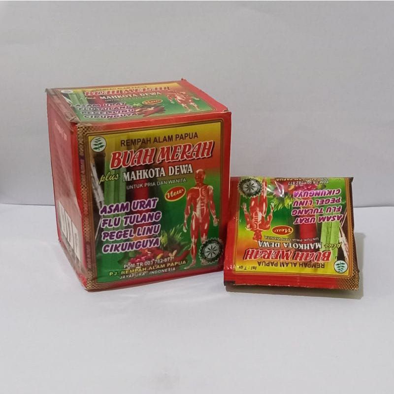 jamu buah merah plus mahkota dewa papua asam urat pegalinu rematik kolestrol flu tulang asli origina