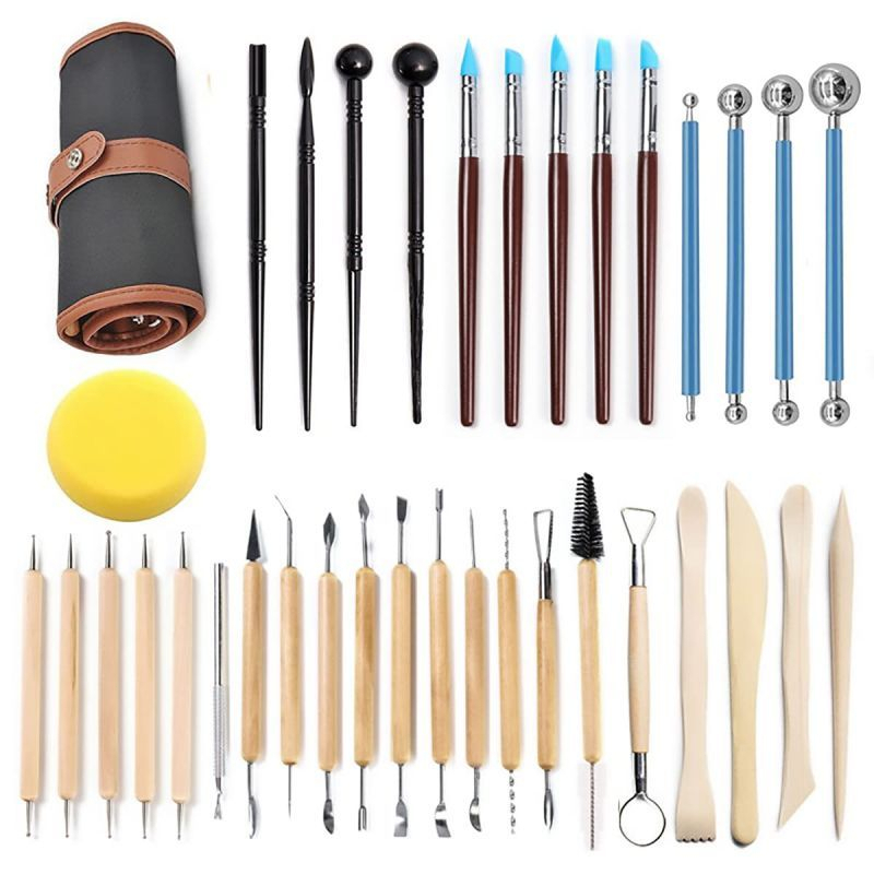 36pcs Alat Ukir Clay pottery tools Alat Ukir Tanah Liat Alat Ukir Clay Pottery Crafting Tools