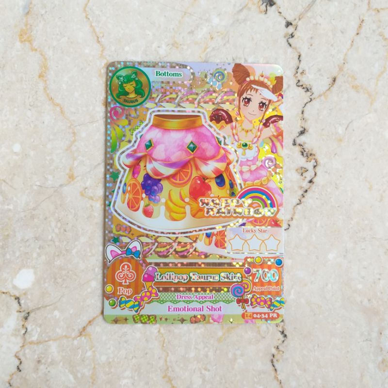Aikatsu Indo Premium Rare Happy Rainbow Lollipop Taurus Skirt Otome