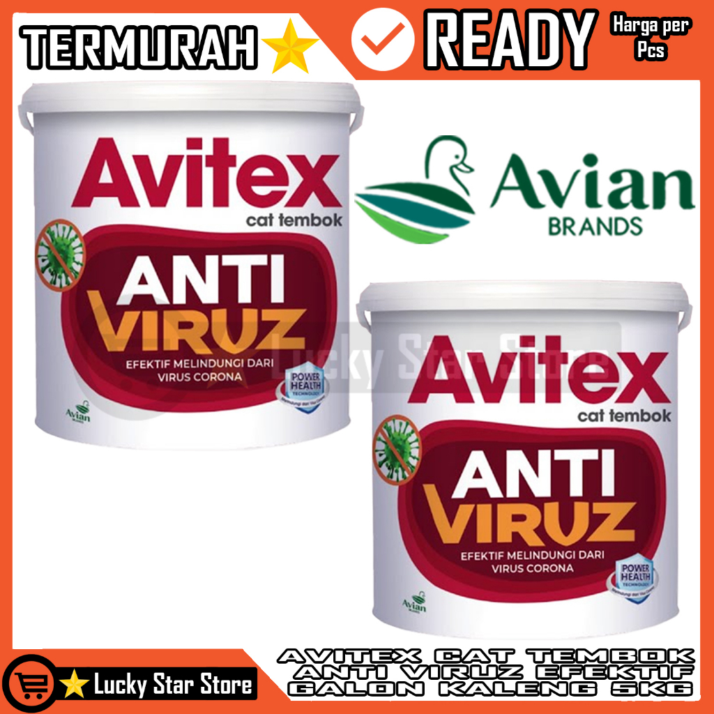 AVITEX CAT TEMBOK ANTI VIRUS GALON KALENG 5KG 5 KG CET WARNA PEWARNA DINDING RUMAH CATT PERLINDUNGAN