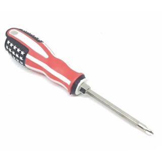 Obeng Bolak Balik OBENG AMERIKA Min Plus 2in1 Screwdriver - + USA Mata Gagang karet Magnet Minus 5 inch 5&quot; [MF]