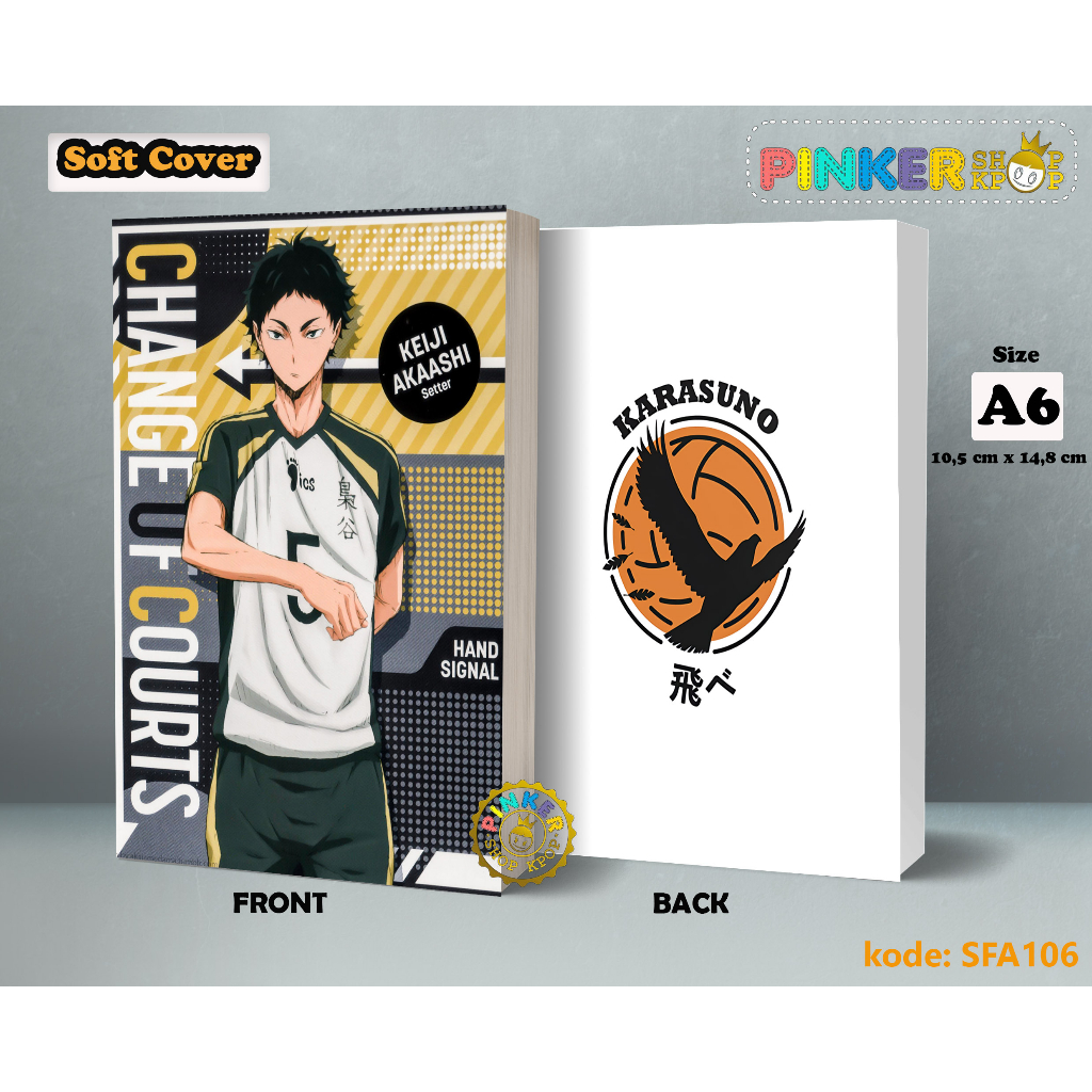 

(SFA106) Pocket Note Haikyuu Keiji Akaashi Softcover A6/A55 Buku Tulis catatan Notes Agenda Planner Jurnal