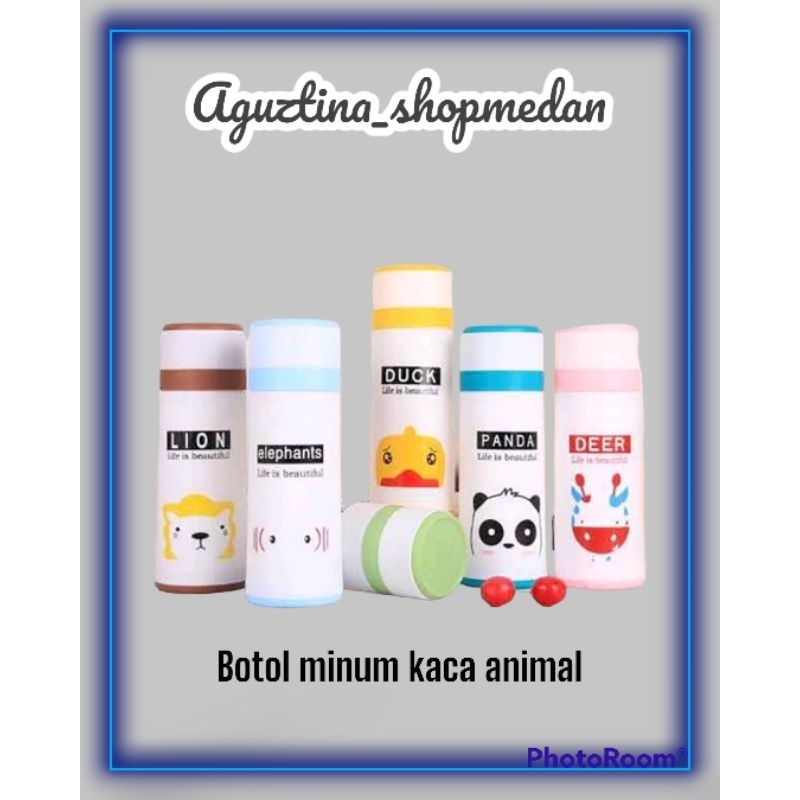 BOTOL KACA ANIMAL / MY BOTTLE BOTOL MINUM KACA KARAKTER ANIMAL BOTOL KACA ANIMAL