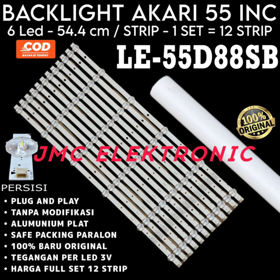 BACKLIGHT TV LED AKARI 55 INCH LE-55D88SB LE55D88SB 55D88SB 55D88 LAMPU BL 55IN 6K 3V