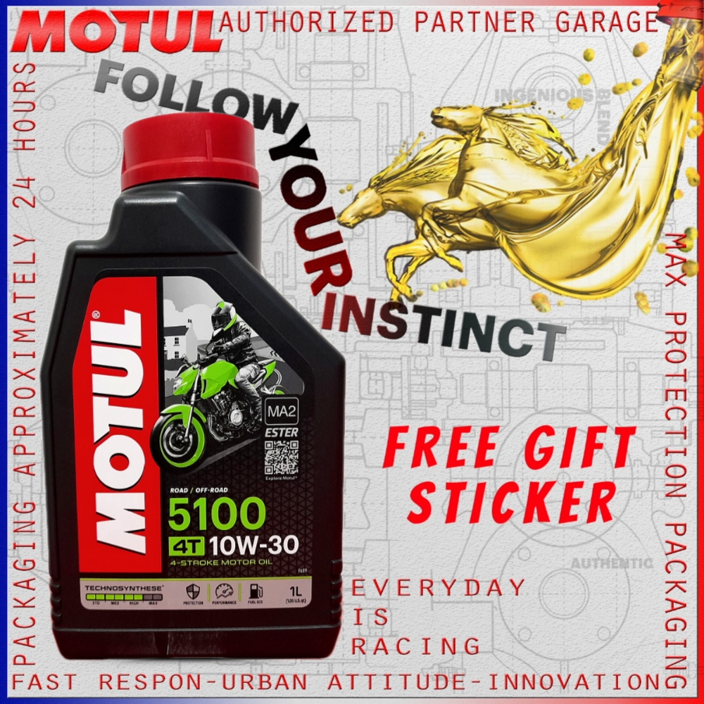 MOTUL 5100 4T 10W40 / 15W50 / 10W30 1000ml OLI MOTOR ESTER IMPORT ORIGINAL TERMURAH SE-INDONESIA BONUS KANEBO atau GANTUNGAN KUNCI