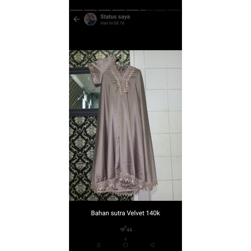 Mukena Sutra Velvet Premium