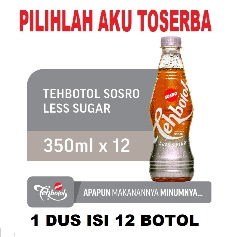 

Teh Botol Sosro LESS SUGAR PET 350 ml - ( HARGA 1 DUS ISI 12 botol )