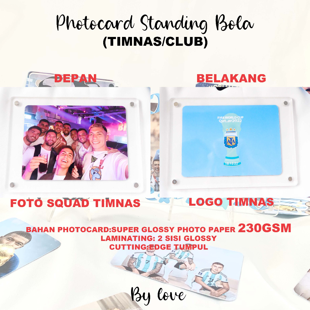 (CUSTOM/READY STOCK) PHOTOCARD STANDING BOLA DECO ACRYLIC MAGNET/PIL-DUN/WORLD/CUP