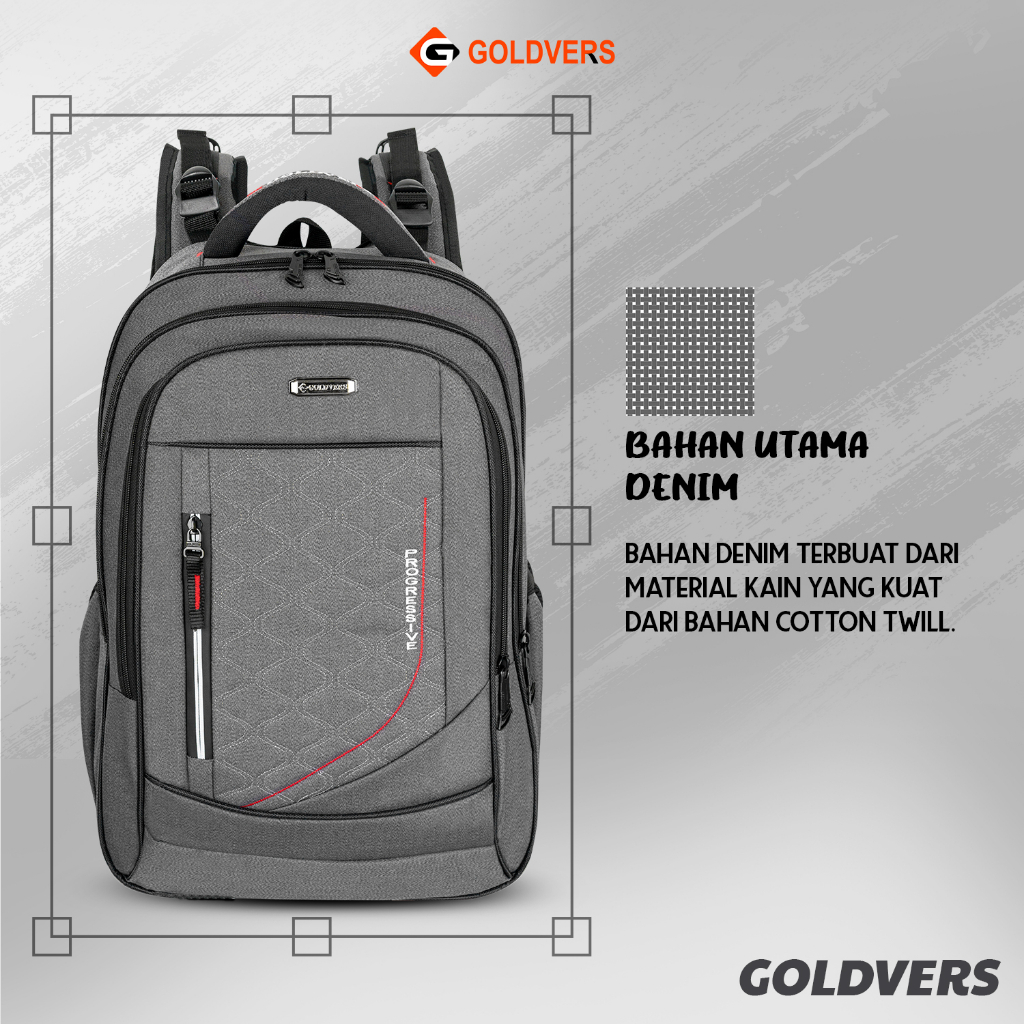 Tas Ransel Pria Goldvers Import Tas Laptop 14inch Free Rain Cover - Goldiesbags