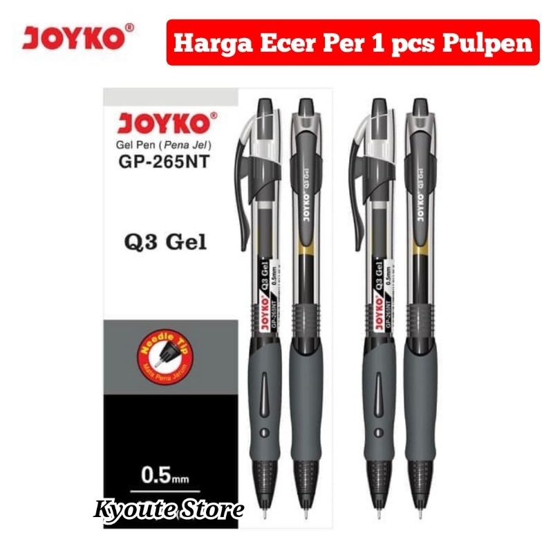 

Pulpen Joyko Gel Pen 0.5 mm Retractable Black Ink Smooth Writing Hitam