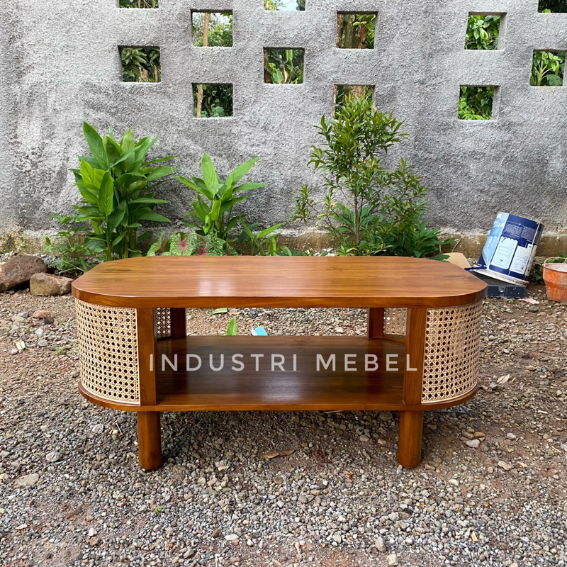 Link Paket Pesanan Furniture Jepara Meja Caffe Table Jati Rotan Mentahan - Meja Ruang Tamu