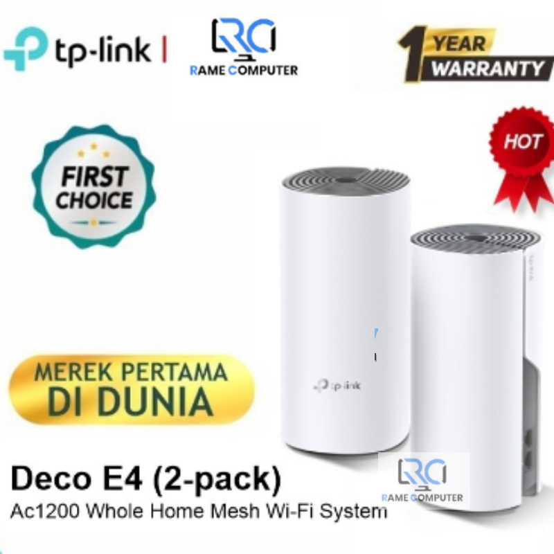 TP-Link Deco E4 (2-pack) AC1200 Whole Home Mesh Wi-Fi System isi 2 pcs