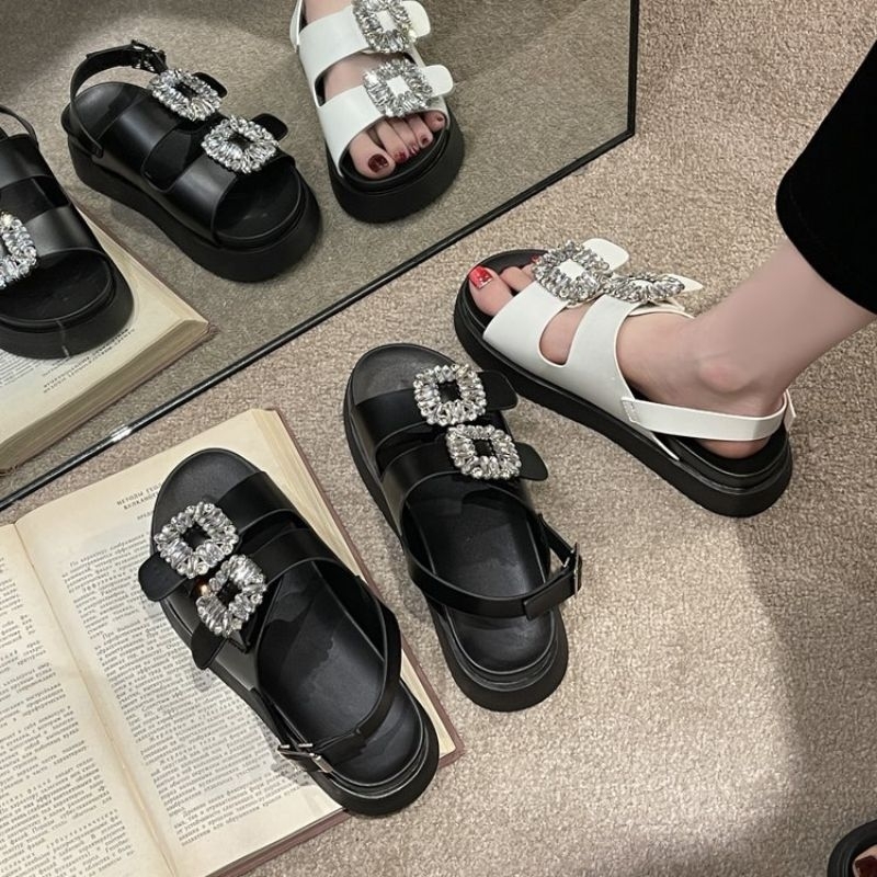 NC57 - Sandal Wedges Tali Korea Style Premium Import Fashion Wanita