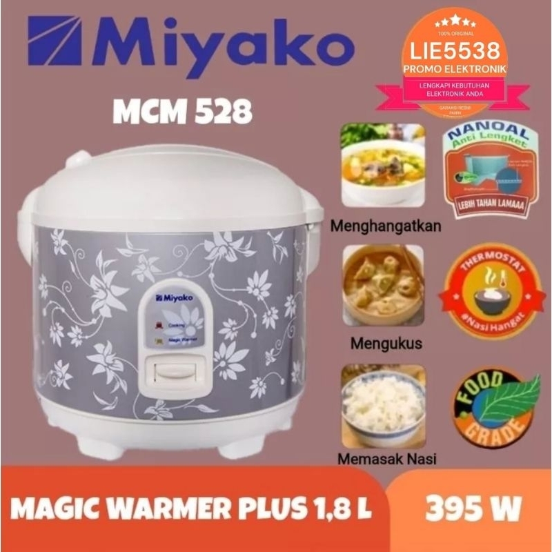 MIYAKO MCM-528 / MCM 52I Rice Cooker 3in1 Magic Warmer Plus 1,8 L GARANSI RESMI