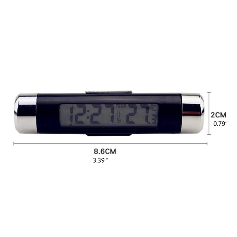 JAM DIGITAL Dan TERMOMETER SUHU DASHBOARD MOBIL JAM MOBIL MINI 2IN1