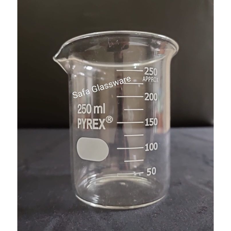 Beaker Glass 250ml / Gelas Kimia 250ml Pyrex / Gelas Piala / Gelas Beaker