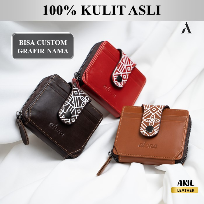 Dompet Lipat Kulit Wanita Branded Alona Vela Leather Wallet Bahan 100% Kulit Sapi Asli Premium Cewek Terbaru