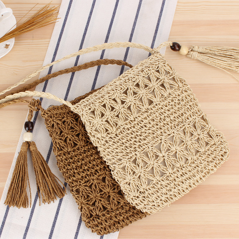 Rag Paper Straw Crochet Bag 10204