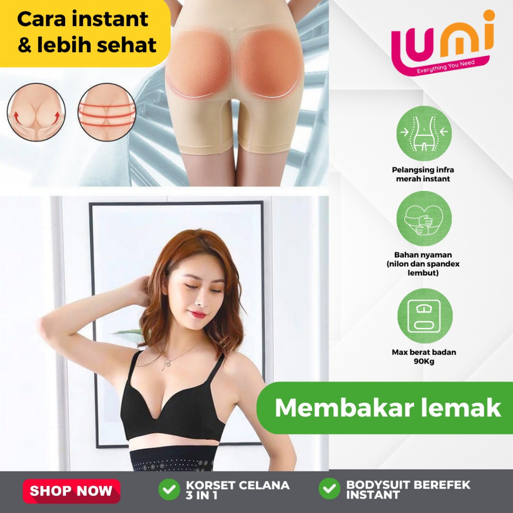 Korset Celana Infrared Pengencang Pinggang dan Pantat Pants InfraRed 3 in 1 Korset Stocking Pelangsing Perut Original