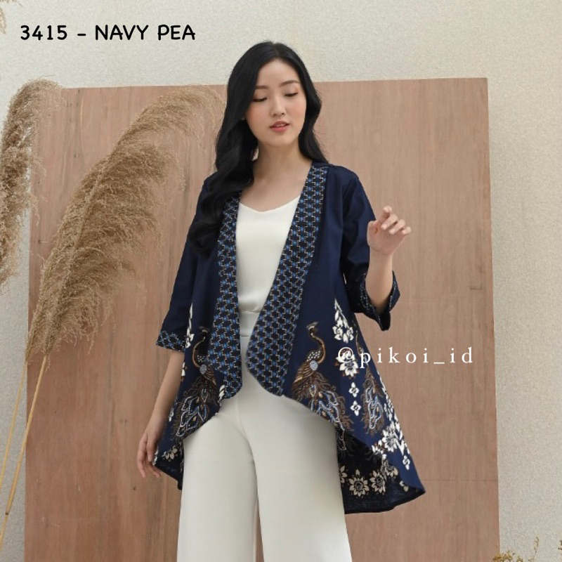 Cardigan panjang batik wanita modern lengan panjang / long cardi batik / long outer kantor 281 164