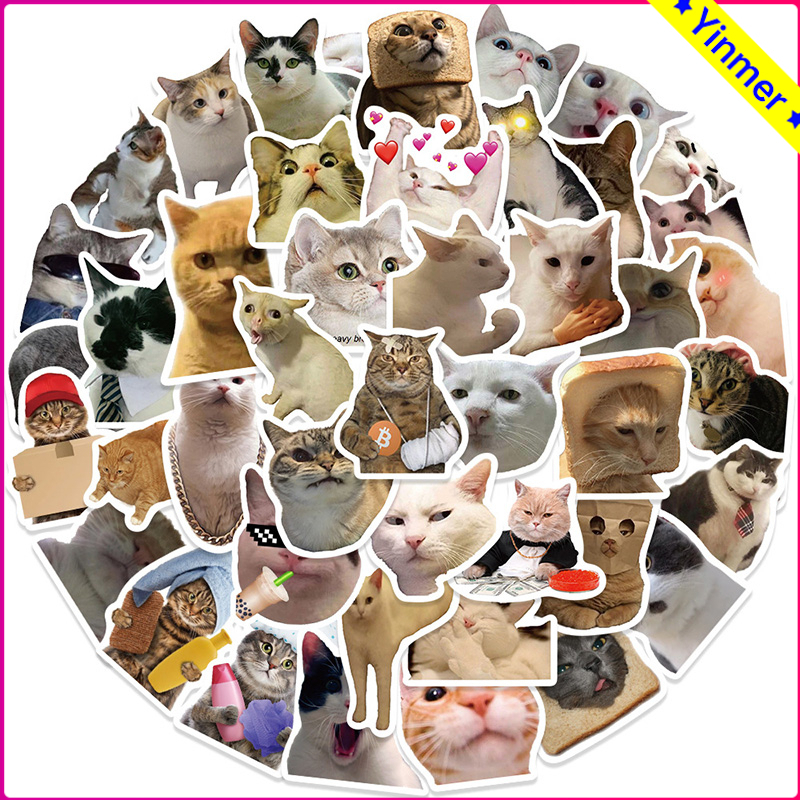

COD✨ 50pcs/set Stiker Kartun Kucing Lucu Buku Tempel Stiker Skateboard Untuk Dekorasi Handphone DIY-Yinmer